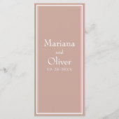 モダン・ミニマリスト・ピンクの結婚式 メニュー (裏面)