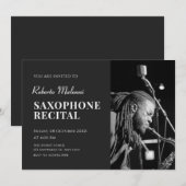 モダン ミニマリスト フォト ミュージック リサイタル ご招待 招待状 (正面/裏面)