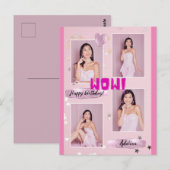 モダン ミニマリスト フォト レディ バースデー ポストカード (正面/裏面)