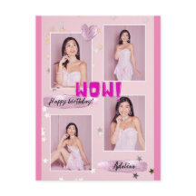 モダン ミニマリスト フォト レディ バースデー ポストカード