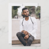 モダン ミニマリスト フォト 彼が成し遂げた 卒業 招待状 (裏面)