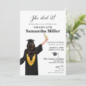 モダン ミニマリスト フォト 彼女はやり遂げた 卒業 招待状 (スタンド正面)