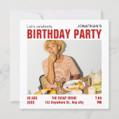 モダン ミニマリスト フォト 誕生日 招待状 (正面)