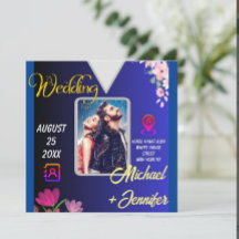 モダン ミニマリスト フラワー フォト QR コード ウェディング