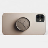 モダン ミニマリスト ブラウン クロック - 洗練された美学 Case-Mate iPhoneケース (裏面(横))