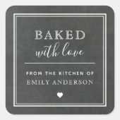 モダン ミニマリスト ブラックボード 焼き菓子 ギフト専門店 スクエアシール (正面)