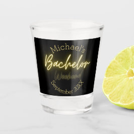 モダン ミニマリスト ブラック&ゴールド バチェラーパーティー ショットグラス