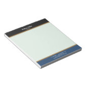 モダン ミニマリスト ブラック ブルー ストライプ ノートパッド (アングル)