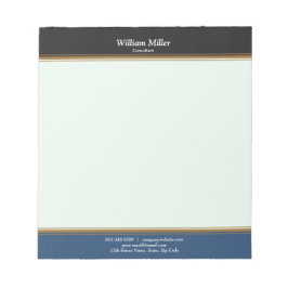 モダン ミニマリスト ブラック ブルー ストライプ ノートパッド