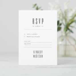 モダン ミニマリスト ブラック&ホワイト 結婚式 RSVP