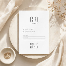 モダン ミニマリスト ブラック&ホワイト 結婚式 RSVP