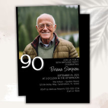 モダン・ミニマリスト ブラック 90歳の誕生日