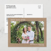 モダン ミニマリスト ベスト デイ エバー ウェディング クラフト ポストカード (正面/裏面)