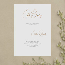モダン ミニマリスト ベビーシャワー 招待状 Oh Baby