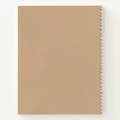 モダン ミニマリスト ベージュ & ホワイト スクリプト ネーム ノートブック (裏面)