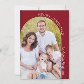 モダン ミニマリスト ボーホー アーチ ファミリー フォト シーズンカード (正面)