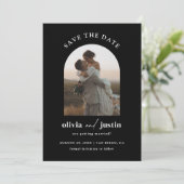 モダン ミニマリスト ボーホー セーブ・ザ・デート フォトカード 招待状 (スタンド正面)