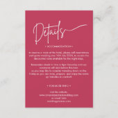 モダン ミニマリスト マゼンタ レッド ウェディングの詳細 エンクロージャーカード (正面)