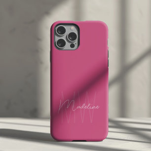 モダン ミニマリスト モノグラム ピンク iPhone 16 PRO MAXケース