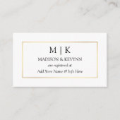 モダン ミニマリスト モノグラム フォト ウェディング レジストリー エンクロージャーカード (正面)