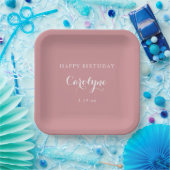 モダン ミニマリスト モーブ 誕生日 ペーパープレート (パーティー)