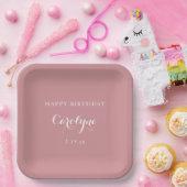 モダン ミニマリスト モーブ 誕生日 ペーパープレート (パーティー)