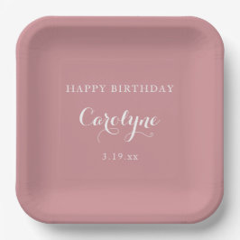 モダン ミニマリスト モーブ 誕生日 ペーパープレート