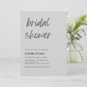 モダン ミニマリスト ライトグレイ ブライダルシャワー 招待状 (スタンド正面)