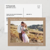 モダン ミニマリスト ラブ サンクス ウェディング クラフト ポストカード (正面/裏面)