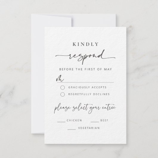 モダン ミニマリスト レスポンス カード (正面)