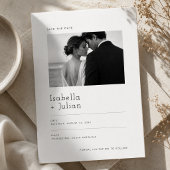 モダン ミニマリスト 写真付き結婚式延期案内状 セーブザデート