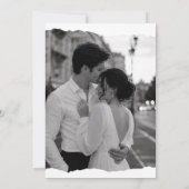 モダン ミニマリスト 写真 結婚式 招待状 (裏面)