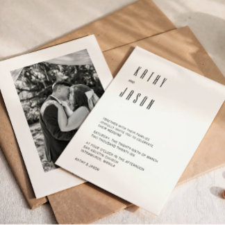 モダン ミニマリスト 写真 結婚式 招待状