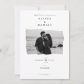 モダン ミニマリスト 写真 結婚式 招待状 デザイン (正面)