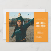 モダン ミニマリスト 卒業おめでとう ご案内 招待状 (正面)