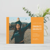 モダン ミニマリスト 卒業おめでとう ご案内 招待状 (スタンド正面)