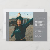 モダン ミニマリスト 卒業おめでとう ご案内 招待状 (正面)