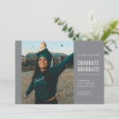 モダン ミニマリスト 卒業おめでとう ご案内 招待状 (スタンド正面)