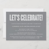 モダン ミニマリスト 卒業おめでとう ご案内 招待状 (裏面)