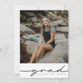 モダン ミニマリスト 卒業おめでとう 招待状 (正面)