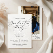 モダン ミニマリスト 卒業パーティー カリグラフィー 招待状