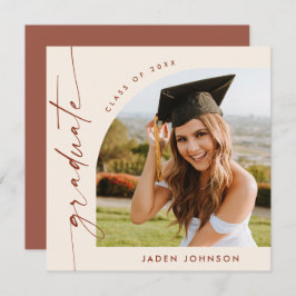 モダン ミニマリスト 卒業写真 卒業パーティー 招待状