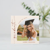 モダン ミニマリスト 卒業写真 卒業パーティー 招待状 (スタンド正面)