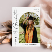 モダン ミニマリスト 卒業写真 卒業パーティー 招待状