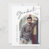 モダン ミニマリスト 卒業写真 卒業パーティー 招待状 (正面)