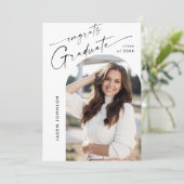 モダン ミニマリスト 卒業式2 フォト 卒業パーティー 招待状 (スタンド正面)