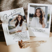 モダン ミニマリスト 卒業2 フォト 卒業パーティー 招待状