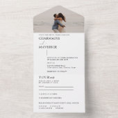 モダン ミニマリスト 夢のようなスクリプト フォト ウェディング オールインワン招待状 (内側)