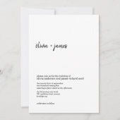 モダン ミニマリスト 手書きスクリプト フォト ウェディング 招待状 (正面)