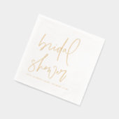 モダン ミニマリスト 手書きスクリプト ブライダルシャワー 箔ナプキン (左)